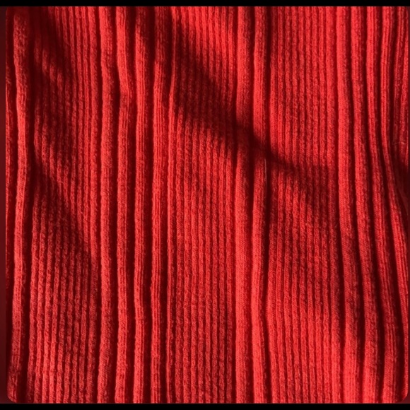 Anthropologie Red Ribbed Holiday Tee - Picture 2 of 2